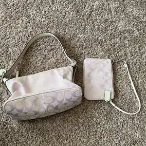 Coach small shoulder purse with wristlet -$40 for both